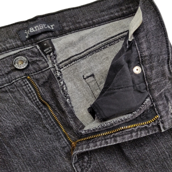 Jeanstar Womens Jeans Size 10 Short High Rise Straight Leg Denim Charcoal Wash - Picture 4 of 9